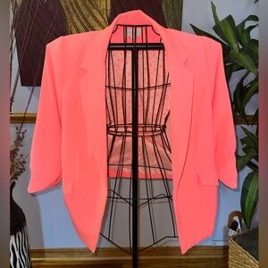 Skies Are Blue Vibrant Coral Blazer